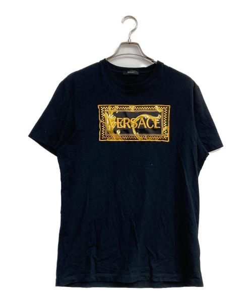 VERSACE（ヴェルサーチェ）VERSACE (ヴェルサーチェ) ロゴTEE ブラック サイズ:XLの古着・服飾アイテム