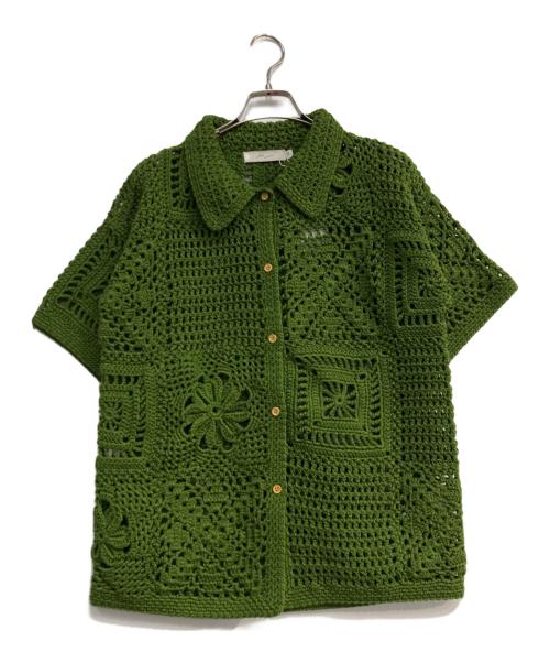 M（エム）M (エム) クロシェットシャツ グリーン サイズ:Free 未使用品の古着・服飾アイテム