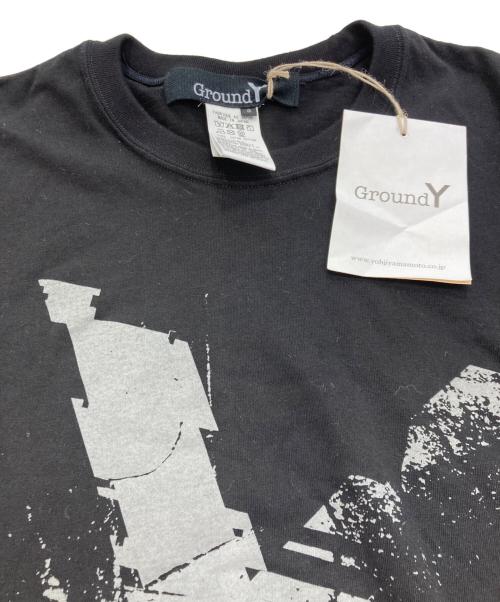GROUND Y（グラウンドワイ）GROUND Y (グラウンドワイ) COTTON JERSEY LOGO GRAPHIC T-SHIRT ブラック サイズ:3の古着・服飾アイテム