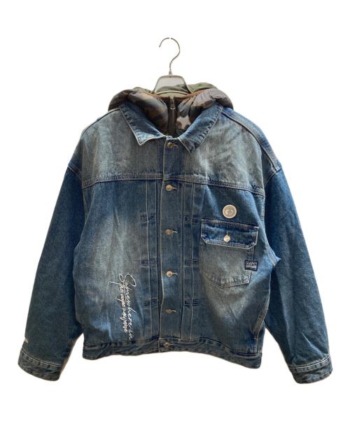 Aape BY A BATHING APE（エーエイプ バイ アベイシングエイプ）Aape BY A BATHING APE (エーエイプ バイ アベイシングエイプ) Hooded denim jacket インディゴ サイズ:XLの古着・服飾アイテム