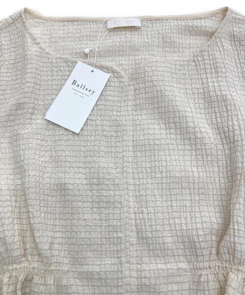 BALLSEY（ボールジィ）BALLSEY (ボールジィ) モザイク ジャージー ウエスト ギャザー プルオーバー ベージュ サイズ:Sの古着・服飾アイテム