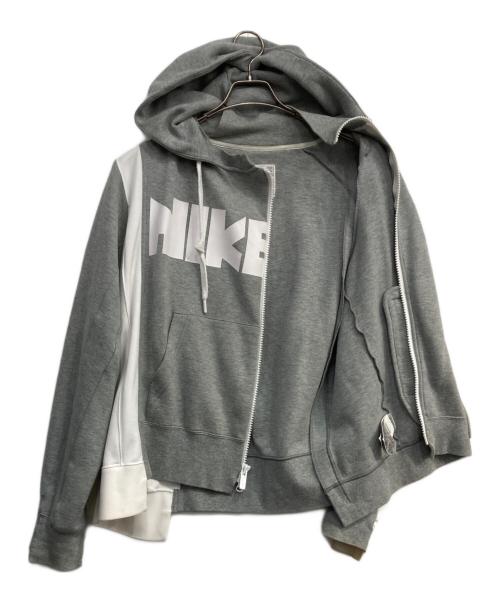 NIKE（ナイキ）NIKE (ナイキ) sacai (サカイ) ジップパーカー グレー サイズ:Mの古着・服飾アイテム