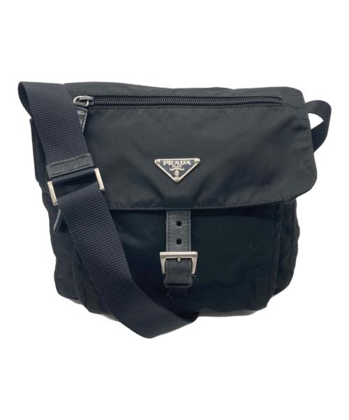 PRADA（プラダ）PRADA (プラダ) ナイロンショルダーバッグ ブラックの古着・服飾アイテム