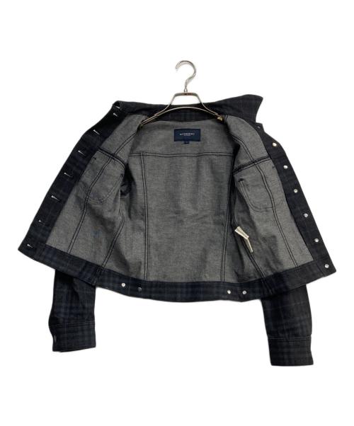 BURBERRY LONDON（バーバリーロンドン）BURBERRY LONDON (バーバリーロンドン) チェックデニムジャケット ブラック サイズ:7の古着・服飾アイテム