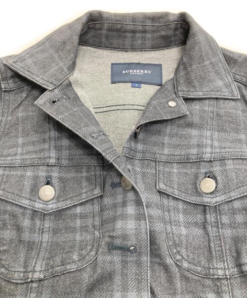 BURBERRY LONDON（バーバリーロンドン）BURBERRY LONDON (バーバリーロンドン) チェックデニムジャケット ブラック サイズ:7の古着・服飾アイテム