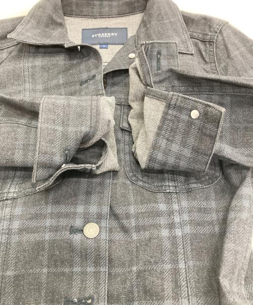 BURBERRY LONDON（バーバリーロンドン）BURBERRY LONDON (バーバリーロンドン) チェックデニムジャケット ブラック サイズ:7の古着・服飾アイテム