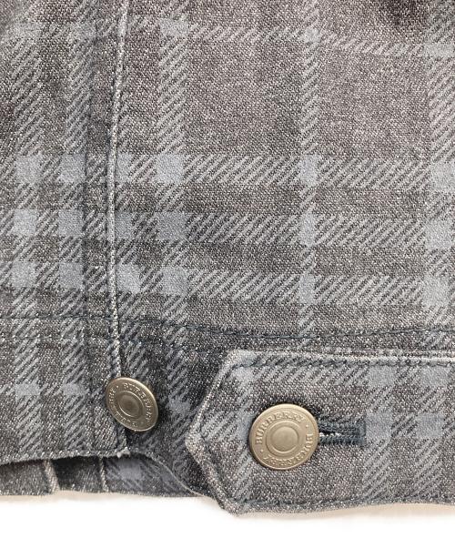 BURBERRY LONDON（バーバリーロンドン）BURBERRY LONDON (バーバリーロンドン) チェックデニムジャケット ブラック サイズ:7の古着・服飾アイテム