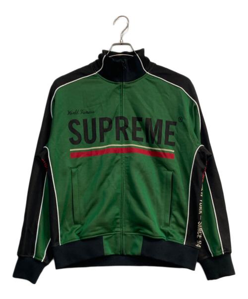 SUPREME（シュプリーム）SUPREME (シュプリーム) World Famous  jacquard Track jacket グリーン×ブラック サイズ:Mの古着・服飾アイテム