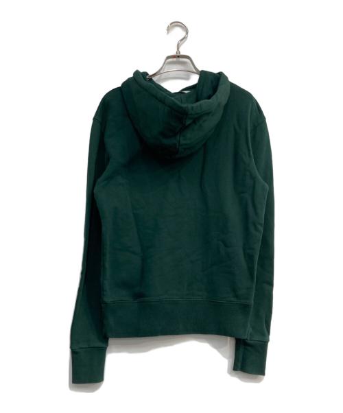 maison kitsune（メゾンキツネ）MAISON KITSUNE (メゾンキツネ) グレイフォックスヘッドパッチプルオーバーパーカー グリーン サイズ:XXSの古着・服飾アイテム