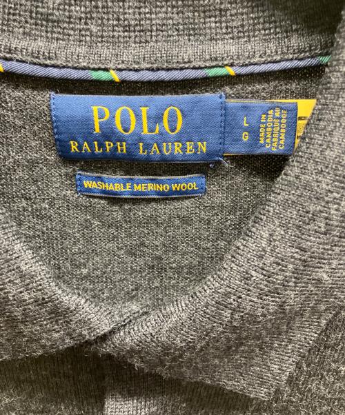 POLO RALPH LAUREN（ポロ・ラルフローレン）POLO RALPH LAUREN (ポロ・ラルフローレン) ニットポロシャツ グレー サイズ:Ⅼの古着・服飾アイテム