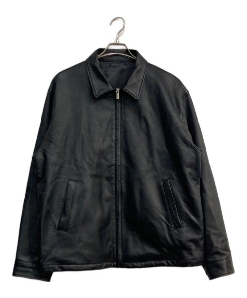 AMBIANCE（アンビアンス）ambiance (アンビアンス) レザージップブルゾン ブラック サイズ:XLの古着・服飾アイテム