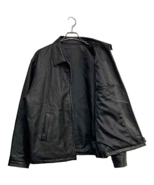 AMBIANCE（アンビアンス）ambiance (アンビアンス) レザージップブルゾン ブラック サイズ:XLの古着・服飾アイテム