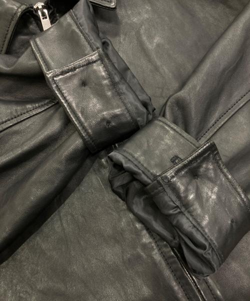AMBIANCE（アンビアンス）ambiance (アンビアンス) レザージップブルゾン ブラック サイズ:XLの古着・服飾アイテム