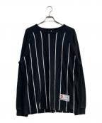 SUPREMEシュプリーム）の古着「Stripe Raglan L/S Top」｜ブラック