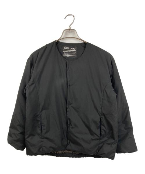 The Loft labo（ザロフトラボ）THE LOFT LABO (ザロフトラボ) NO COLLAR DOWN CARDIGAN ブラックの古着・服飾アイテム