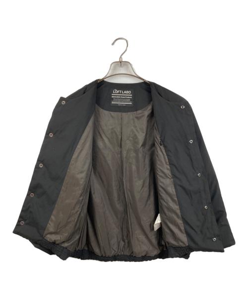The Loft labo（ザロフトラボ）THE LOFT LABO (ザロフトラボ) NO COLLAR DOWN CARDIGAN ブラックの古着・服飾アイテム