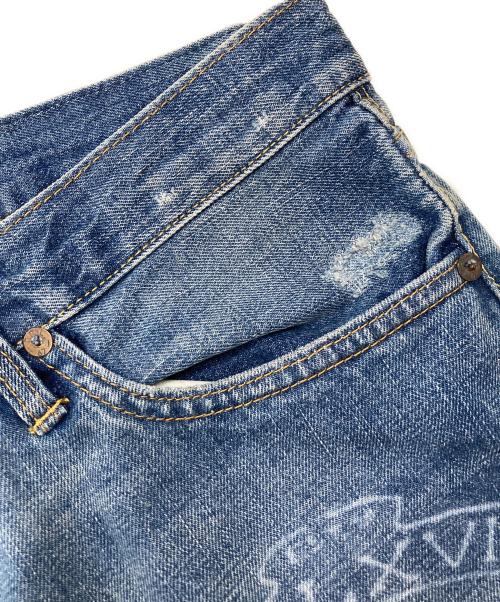 POLO RALPH LAUREN（ポロ・ラルフローレン）POLO RALPH LAUREN (ポロ・ラルフローレン) ペイントワッペンデニムパンツ インディゴ サイズ:W34×L32の古着・服飾アイテム