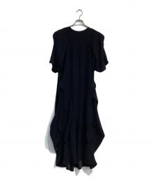 ENFOLD（エンフォルド）の古着「PE TWILL WAVE DRAPE DRS」｜ブラック