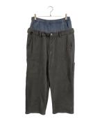 WOKE EDGEウォーク エッジ）の古着「Washed Fleece Layered Pants」｜グレー×ネイビー