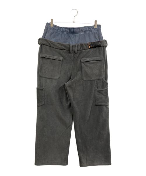 WOKE EDGE（ウォーク エッジ）WOKE EDGE (ウォーク エッジ) Washed Fleece Layered Pants グレー×ネイビー サイズ:Ⅼの古着・服飾アイテム