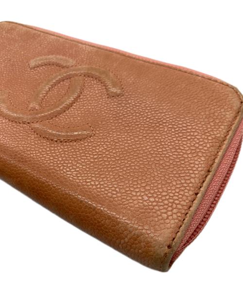 CHANEL（シャネル）CHANEL (シャネル) ココマークキャビアスキン長財布 ピンクの古着・服飾アイテム