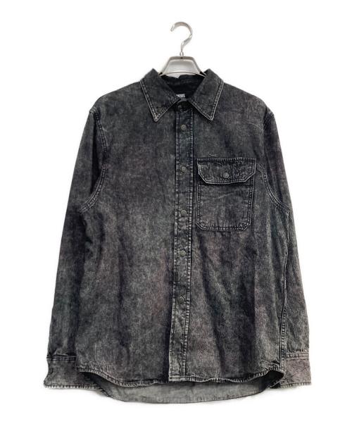 DIESEL（ディーゼル）DIESEL (ディーゼル) ヴィンテージウォッシュ加工デニムシャツ グレー サイズ:Freeの古着・服飾アイテム