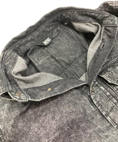 DIESEL（ディーゼル）DIESEL (ディーゼル) ヴィンテージウォッシュ加工デニムシャツ グレー サイズ:Freeの古着・服飾アイテム