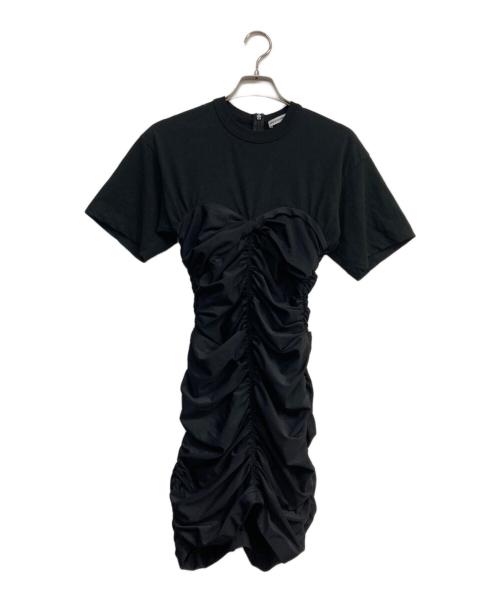 ALEXANDER WANG.T（アレキサンダーワンティー）ALEXANDER WANG.t (アレキサンダーワンティー) 半袖切替ワンピース ブラック サイズ:xsの古着・服飾アイテム