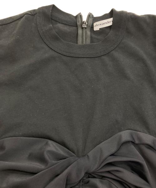 ALEXANDER WANG.T（アレキサンダーワンティー）ALEXANDER WANG.t (アレキサンダーワンティー) 半袖切替ワンピース ブラック サイズ:xsの古着・服飾アイテム
