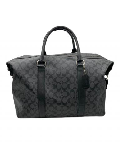 中古・古着通販】COACH (コーチ) ボストンバッグ ブラック×グレー