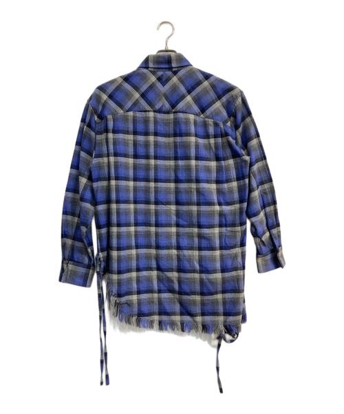 FACETASM（ファセッタズム）FACETASM (ファセッタズム) 長袖チェックシャツ ネイビー×グレー サイズ:3の古着・服飾アイテム