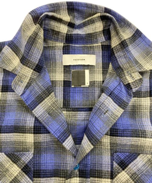 FACETASM（ファセッタズム）FACETASM (ファセッタズム) 長袖チェックシャツ ネイビー×グレー サイズ:3の古着・服飾アイテム