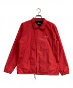 stussyステューシー）の古着「ナイロンコーチジャケット」｜レッド