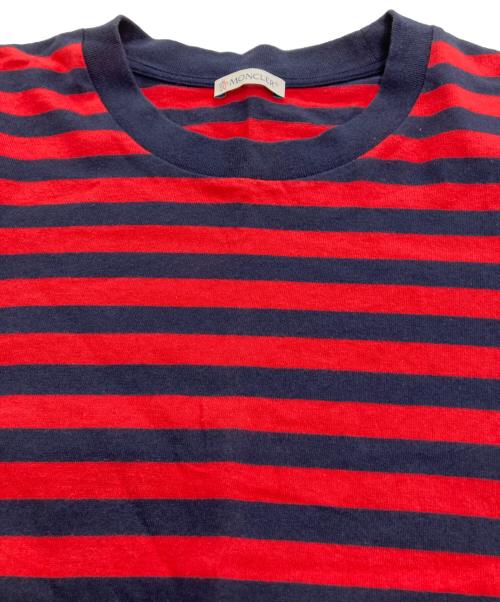 MONCLER（モンクレール）MONCLER (モンクレール) GIROCOLLO ボーダーTシャツ レッド×ネイビー サイズ:Sの古着・服飾アイテム
