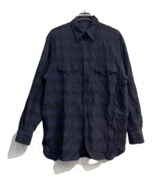 COMOLI（コモリ）の古着「ウールシルクワークシャツ」｜ネイビー