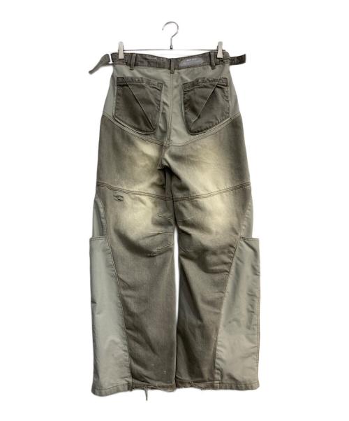 BEUTER（バウター）BEUTER (バウター) ダメージ切替デニムパンツ グレー サイズ:Mの古着・服飾アイテム