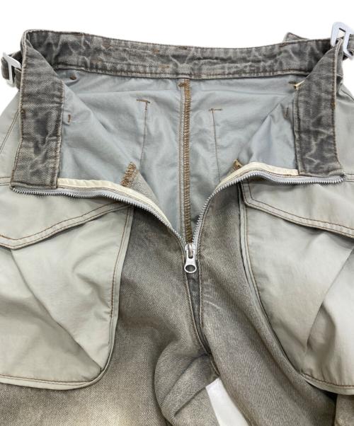 BEUTER（バウター）BEUTER (バウター) ダメージ切替デニムパンツ グレー サイズ:Mの古着・服飾アイテム