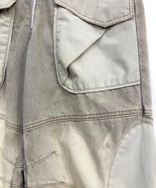 BEUTER（バウター）BEUTER (バウター) ダメージ切替デニムパンツ グレー サイズ:Mの古着・服飾アイテム