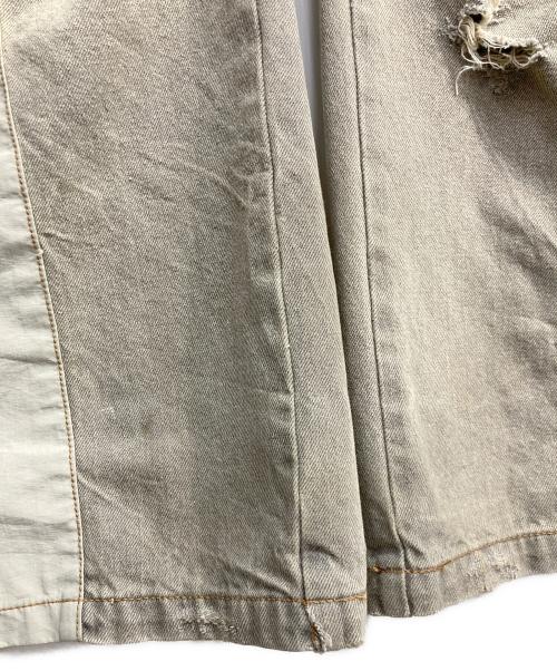 BEUTER（バウター）BEUTER (バウター) ダメージ切替デニムパンツ グレー サイズ:Mの古着・服飾アイテム