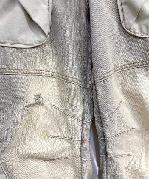 BEUTER（バウター）BEUTER (バウター) ダメージ切替デニムパンツ グレー サイズ:Mの古着・服飾アイテム