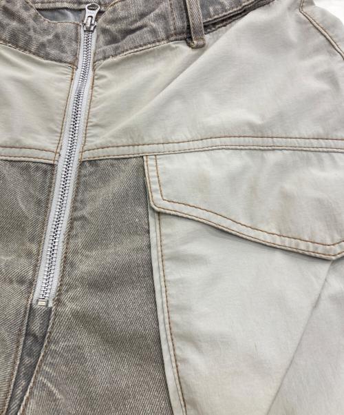 BEUTER（バウター）BEUTER (バウター) ダメージ切替デニムパンツ グレー サイズ:Mの古着・服飾アイテム