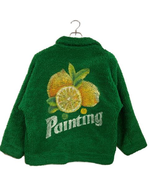 doublet（ダブレット）doublet (ダブレット) HAND PAINTED RECYCLE FUR JACKET グリーン サイズ:Mの古着・服飾アイテム