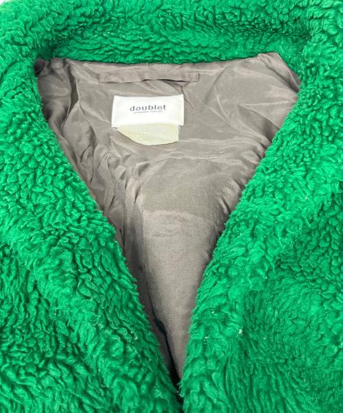 doublet（ダブレット）doublet (ダブレット) HAND PAINTED RECYCLE FUR JACKET グリーン サイズ:Mの古着・服飾アイテム