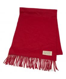 BURBERRY（バーバリー）の古着「ロゴ刺繍カシミヤマフラー」｜レッド