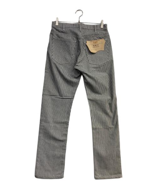 orSlow（オアスロウ）orSlow (オアスロウ) 107ストライプパンツ ブラック×ホワイト サイズ:S 未使用品の古着・服飾アイテム