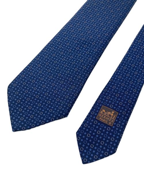 HERMES（エルメス）HERMES (エルメス) 総柄ネクタイ ネイビー サイズ:-の古着・服飾アイテム