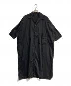 Y'sワイズ）の古着「COTTON THIN TWILL FRONT POCKET SHIRT DRESS」｜ブラック