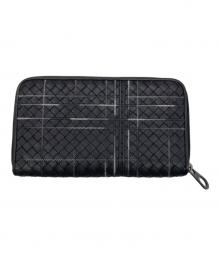 BOTTEGA VENETA（ボッテガベネタ）の古着「イントレチャート アトラス長財布」｜ブラック