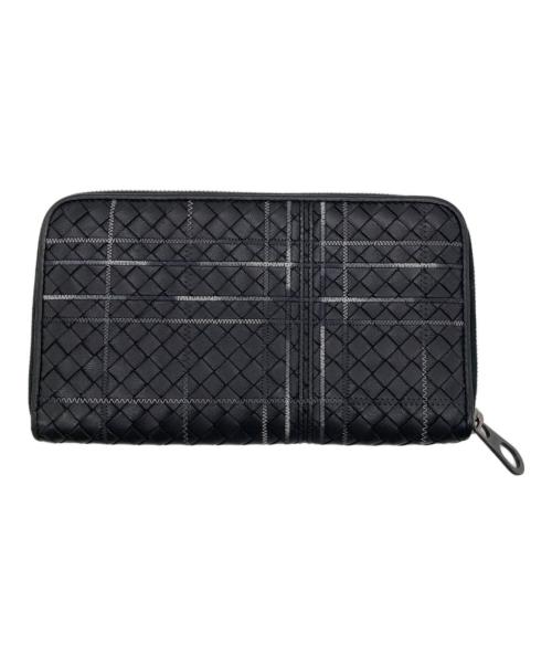 BOTTEGA VENETA（ボッテガベネタ）BOTTEGA VENETA (ボッテガベネタ) イントレチャート アトラス長財布 ブラックの古着・服飾アイテム