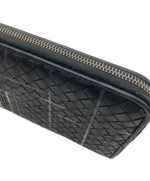 BOTTEGA VENETA（ボッテガベネタ）BOTTEGA VENETA (ボッテガベネタ) イントレチャート アトラス長財布 ブラックの古着・服飾アイテム